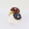 Bague 56 Bague "Toi et Moi" rubis, saphirs et diamants 58 Facettes