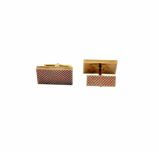 Boutons de manchette Boutons de manchettes vintage en or jaune 18 carats 58 Facettes