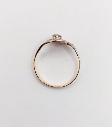 Bague 53.5 Bague tourbillon antique or 18k platine et diamants (circa 1920) 58 Facettes A06335