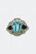 Bague 54 Bague Art Déco en platine ornée d'aigues-marines, de saphirs et de diamants 58 Facettes 50308