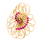 Broche BOUCHERON, or jaune, platine, rubis et diamants.