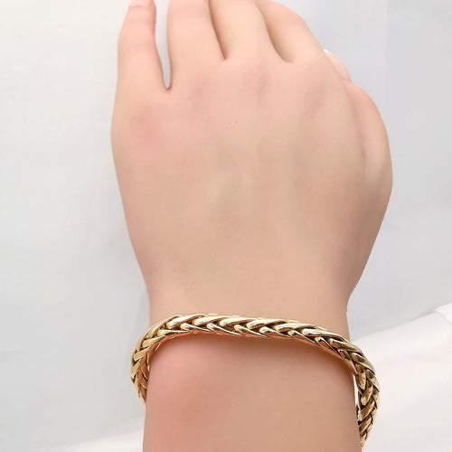 Bracelet Bracelet Maille palmier or jaune 18 carats 58 Facettes