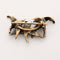 Broche Broche Hirondelles fin XIXe en or jaune et argent, diamants 58 Facettes FOU09783