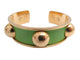 Bracelet bracelet HERMES jonc en cuir vert et metal dore en metal 58 Facettes 272252