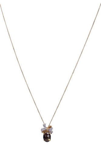 Collier COLLIER QUARTZ FUMÉ ET DIAMANTS 58 Facettes 078421