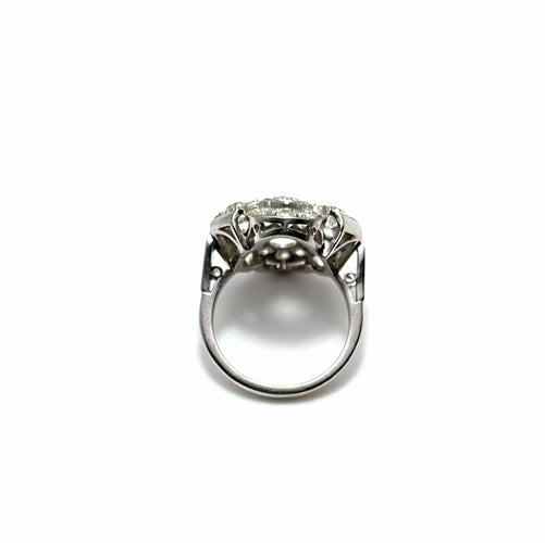 Bague 55 Bague en platine sertie d'un diamant de style Art déco 58 Facettes 50407