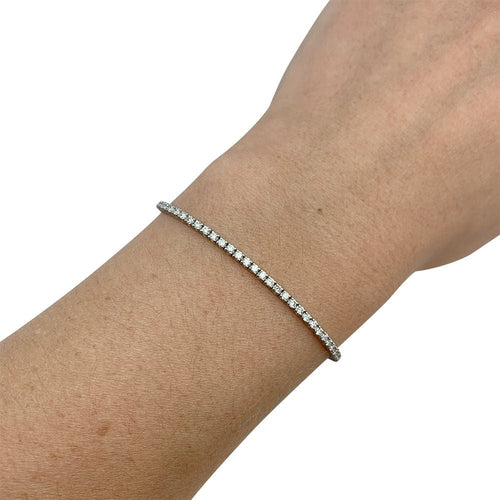 Ligne tennis or blanc diamants. 58 Facettes 34343