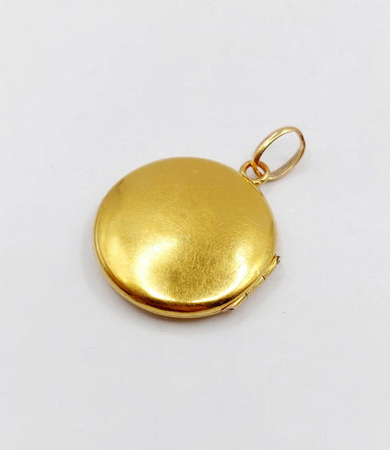 Pendentif porte-photo or jaune, pierre rouge et perle (circa 1900) 58 Facettes A06217