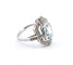 Bague 54 Bague en or blanc avec aigue-marine et diamants 58 Facettes