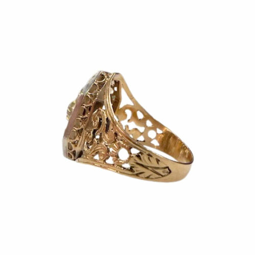 Bague 57 BAGUE ANTIQUE DU DÉBUT DU XXE SIÈCLE EN OR 18 KT ET ARGENT AVEC DIAMANTS ET RUBIS 58 Facettes Q104B