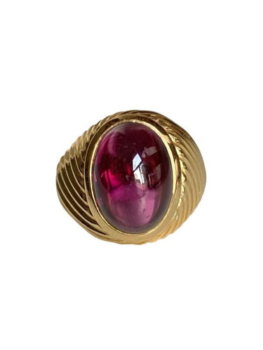 Bague 55 Bague en or jaune 18k et grenat 58 Facettes