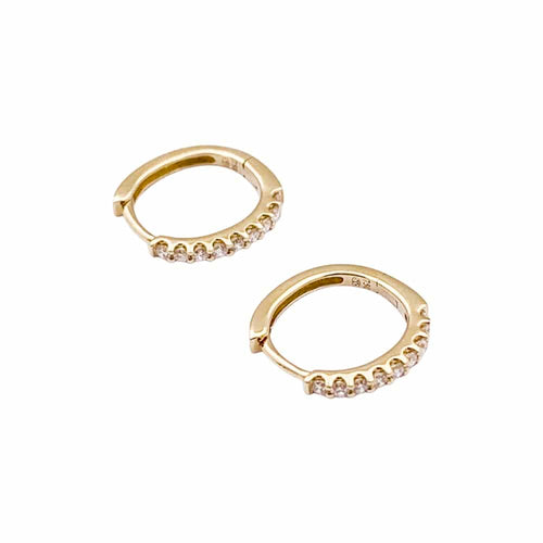 Boucles d'oreilles Boucles d'oreilles créoles, or jaune, diamants. 58 Facettes 34286