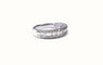 Bague 54 Demi alliance or blanc, diamants brillants et baguettes 58 Facettes All.Dem.Bag.1305
