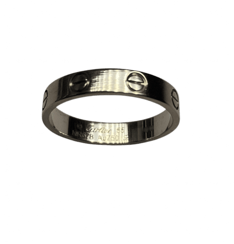 Bague 55 Bague Cartier Love PM or blanc 18 carats 58 Facettes