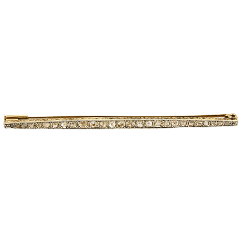 Broche Broche barrette en or deux tons et diamants 58 Facettes VIL0984