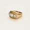 Bague 55 Bague Tank en or jaune, platine et diamants 58 Facettes CHA1051
