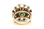 Bague 54 Bague Art Nouveau en or jaune 18 carats sertie d'émeraude et de diamants taille "rose" 58 Facettes A001