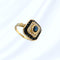 Bague 59.5 Bague octogonale à pans coupés Saphirs et Diamants - Or Jaune 18 K 58 Facettes AA 1707