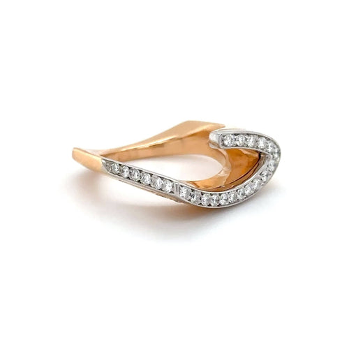 Bague 54 Bague Eventail Géometrique deux ors 58 Facettes 1.0002290/2