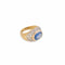 Bague 53 Bague Dôme en or jaune, saphir et diamants 58 Facettes