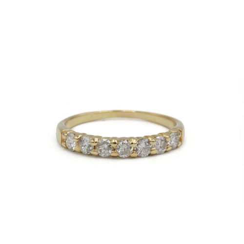 Bague 50 Demi-Alliance - Or jaune & Diamants 58 Facettes 250430R
