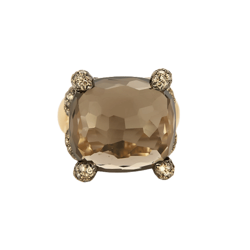 Bague 50 Pomellato - Tango - Bague en or rose 18k, quartz fumé et diamants 58 Facettes BIA1205