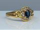 Bague 57 Bague en or jaune 18 carats en saphir et diamants 58 Facettes AB337