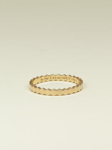 Bague 54 CHAUMET Alliance or rose Bee My Love 58 Facettes 1208.3