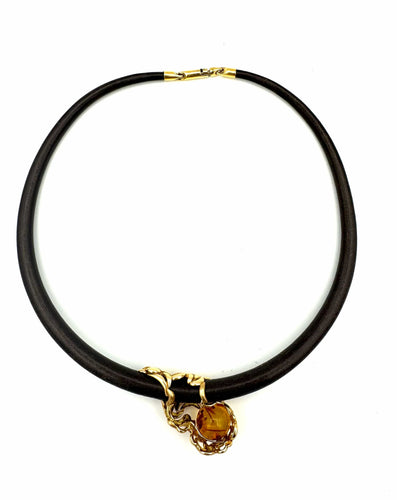 Collier GILBERT ALBERT - Collier or jaune, billes interchangeables et diamants 58 Facettes