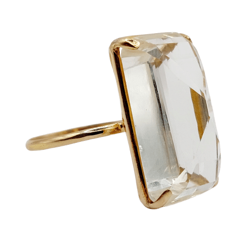 Bague 62.5 Bague cocktail vintage en or 18k et pierre jaune 58 Facettes A06670