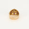 Bague dôme en or jaune, diamant et rubis de synthèse