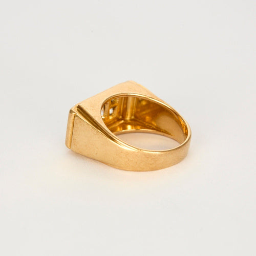 Bague 58.5 Bague Tank or blanc et jaune et diamant 58 Facettes 250018