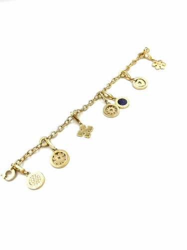 Bracelet BVLGARI. Bracelet Charms en or jaune 18K 58 Facettes