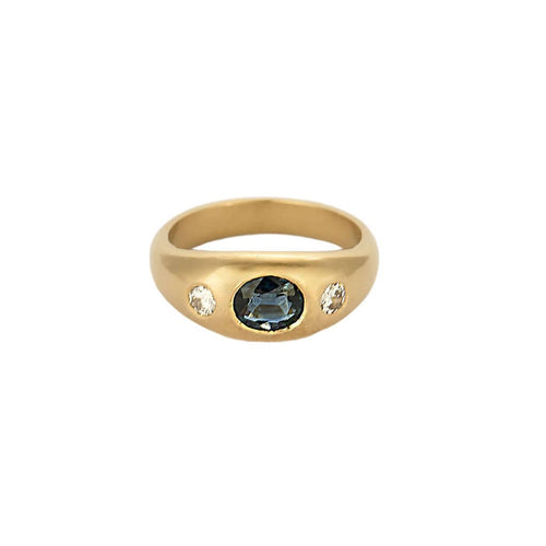 Bague 52 Bague en or jaune saphir et diamants 58 Facettes MAN1480