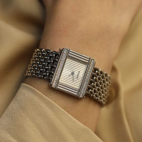 Montre Montre Poiray "Ma Premiere 16/9" Dame en acier - Quartz - Vers 2015 - Bracelet acier 17 cm 58 Facettes FB10494