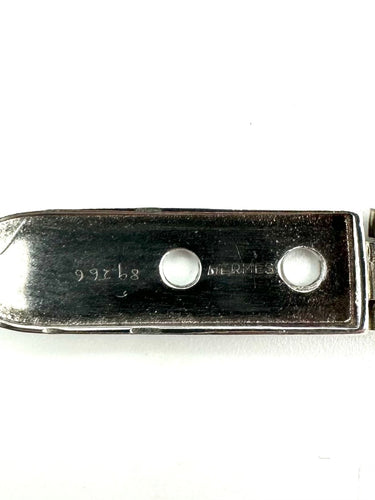 Bracelet HERMES. Collection "Boucle sellier", bracelet vintage argent PM 58 Facettes