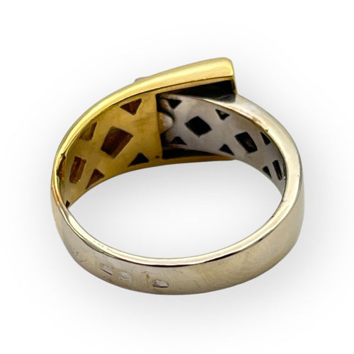 Bague 55 Bague deux ors et pavage diamants 58 Facettes 149059280