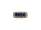 Bague 54 bague sertie 4 saphirs 2.08ct et 30 diamants 0.24ct 54 or blanc 18k 58 Facettes 267841