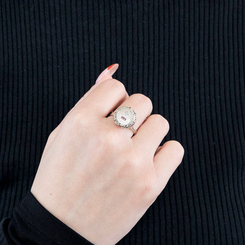 Bague 57 AUGIS -  + Qu'hier - que demain  - Bague or blanc et diamant 58 Facettes GU194