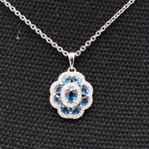Pendentif Pendentif saphirs diamants or b 750 58 Facettes