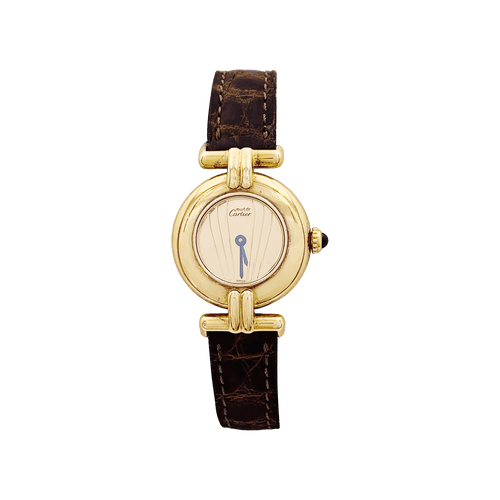 Montre Montre Cartier, "Colisée Must", vermeil, cuir. 58 Facettes 34779