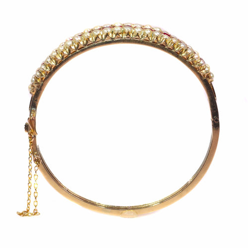 Bracelet Bijoux de la Grande Époque : Bracelet jonc victorien en rubis 58 Facettes 21273-0594
