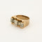 Bague 55 Bague Tank or rose et platine, diamants 58 Facettes B250290