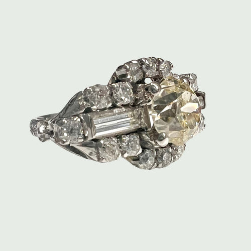Bague Bague contemporaine en platine et diamants 58 Facettes Q929A