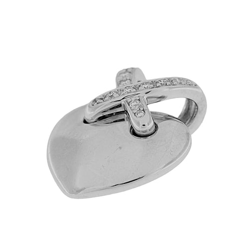 Pendentif CHAUMET - Pendentif Coeur LIENS Or Blanc avec Diamants 58 Facettes