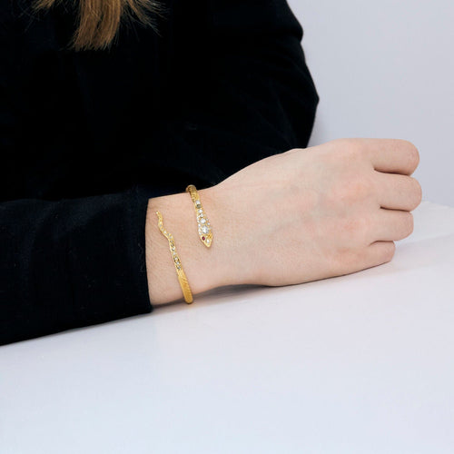 Bracelet Jonc Serpent, or jaune et rubis 58 Facettes LF13