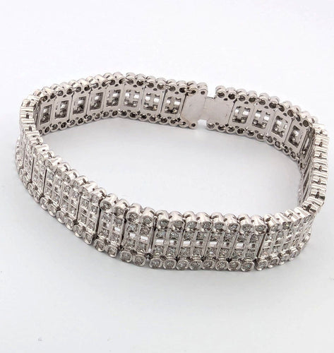Bracelet Bracelet en or blanc avec diamants 58 Facettes