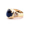 Bague 65 Chevalière homme en or jaune 18 carats saphir et diamants 58 Facettes