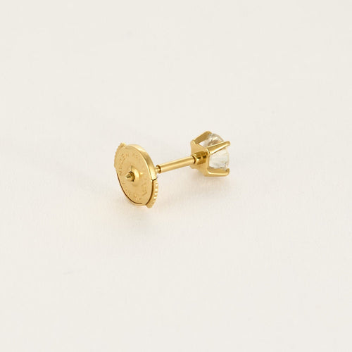 Boucles d'oreilles Boutons d'oreilles en or jaune et diamants 58 Facettes B250536