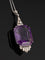 Pendentif Pendentif Art-deco en Platine et Diamants serti d'une Importante Améthyste 58 Facettes